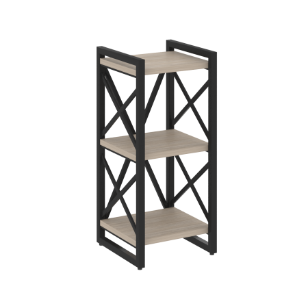 Стеллаж на регулируемых опорах-3 полки VR.L-MST.O-3.4 400x400x910 (Дуб Аттик/Черный металл)