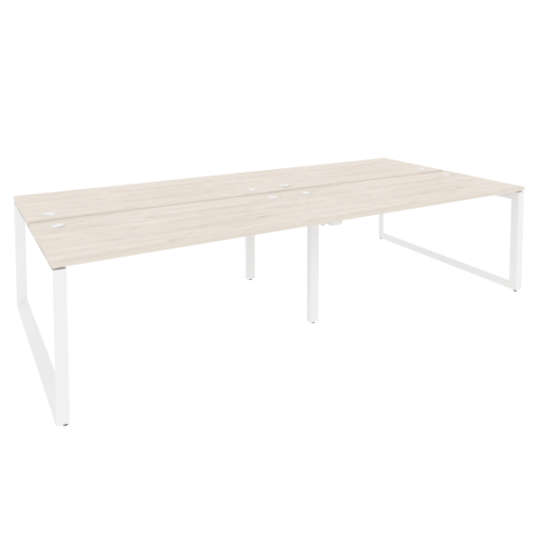 Рабочая станция на О-образном м/к Onix O.MO-D.RS-4.4.7 3160x1475x750 (Денвер Светлый/Белый Металл)