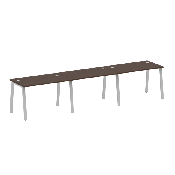 Рабочая станция на 3 рабочих места на А-образном м/к Metal System Style БА.СМ-3.2 3600x720x750 (Венге Цаво/Серый металл)