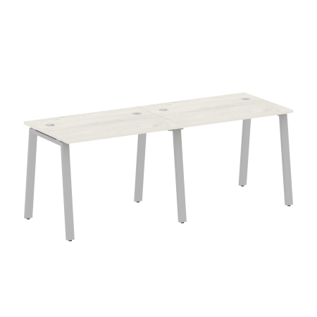 Рабочая станция на 2 рабочих места на А-образном м/к Metal System Style БА.СМ-2.1 2000x720x750 (Дуб наварра/Серый металл)