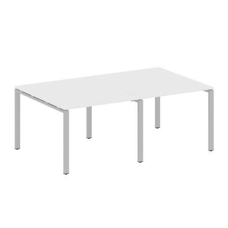 Переговорный стол 2 столешницы Metal System Style БП.ПРГ-2.1 2000x1235x750 (Белый/Серый металл)