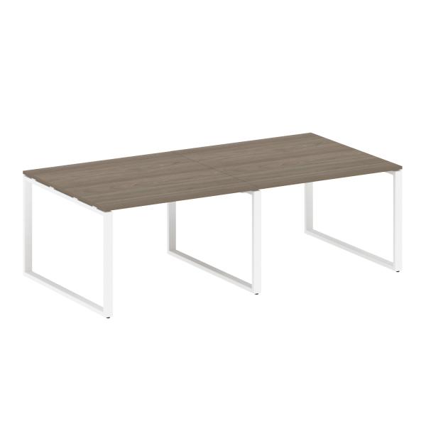 Переговорный стол 2 столешницы Metal System Style БО.ПРГ-2.2 2400x1235x750 (Вяз/Белый металл)