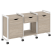 Тумба на колесных опорах наборная VR.L-TN-7.K 1440x460x767 (Тиквуд Темный/Белый металл)