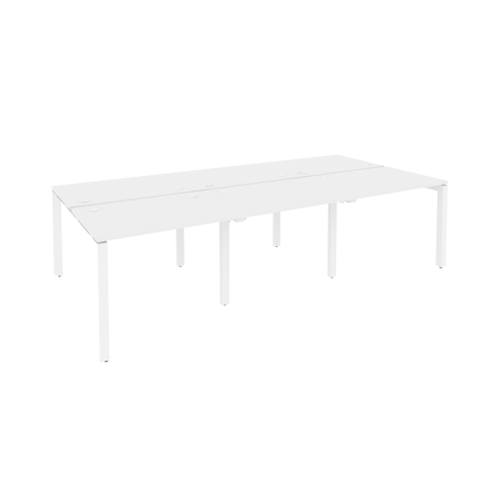 Рабочая станция на П-образном м/к Onix O.MP-D.RS-6.1.7 2940x1475x750 (Белый Бриллиант/Белый Металл)