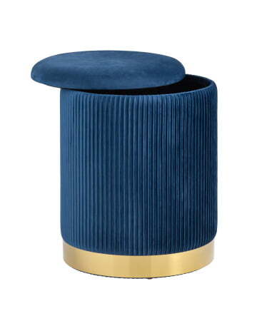 Пуф Шарлотта с ящиком велюр синий (Пуф Шарлотта синий)