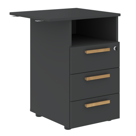 Тумба приставная Forta FLC-3D.2 570x733x504 (Черный графит)