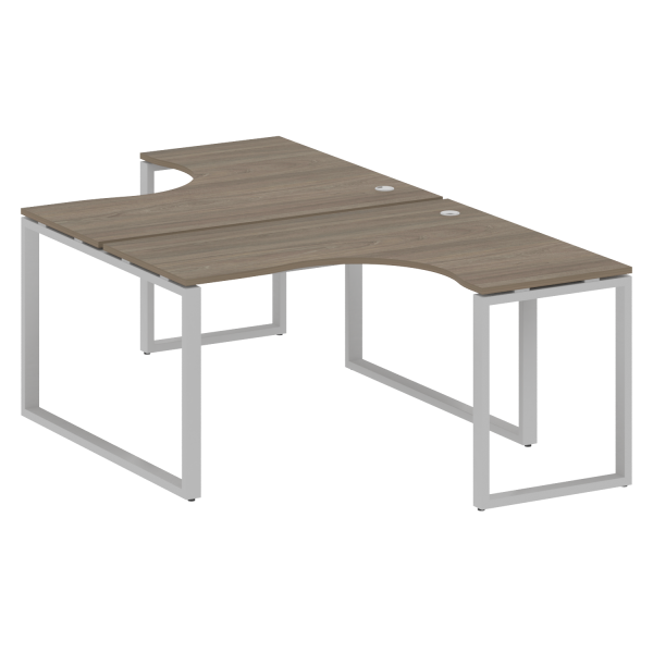 Рабочая станция криволинейная Metal System Style БО.РАС-СА-2.3 1400x2435x750 (Вяз/Серый металл)