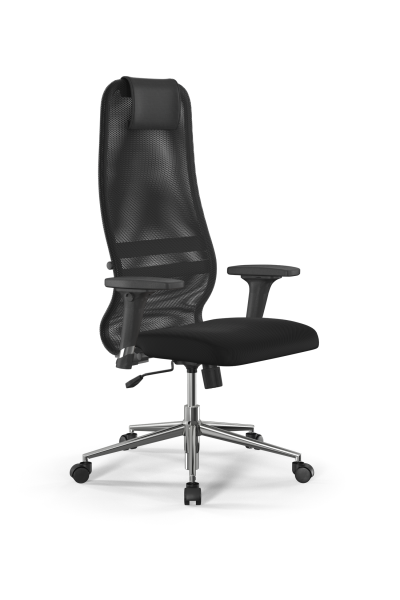 Кресло для руководителя Метта Sit 8 B1-8D - X1+UMF(X1) /Uh00/Wh00/D02P(M09.B23.G18.W01) (Темно-серый | Черный)