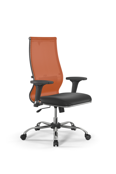 Кресло для руководителя Метта Sit 10 B2-163D - T+Extra /Km00/Wm12/D02P(M09.B21.G20.W01 (Черный | Оранжевый)