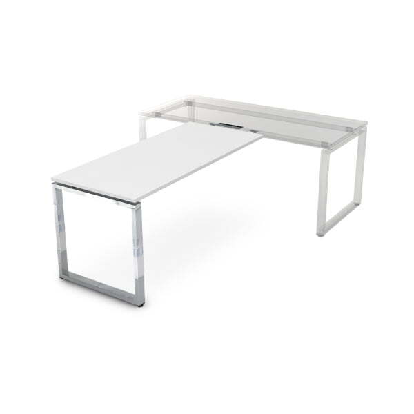 Брифинг-приставка Gloss НБП-О.008 1200x700x750 (Белый премиумХром)