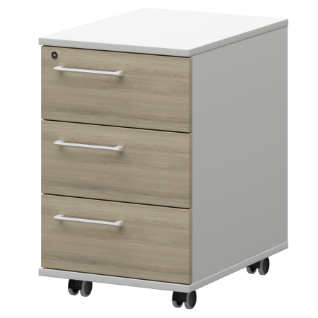 Тумба мобильная/подвесная правая Кортез KZT-61R 416x568x648 (Кронберг/Белый)