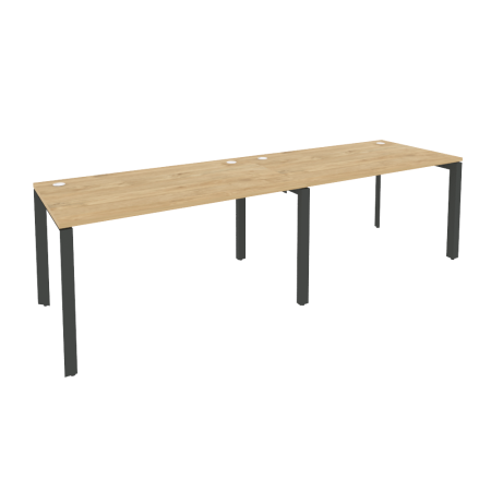 Рабочая станция на П-образном м/к Onix O.MP-RS-2.3.8 2760x800x750 (Тиквуд Светлый/Черный металл)