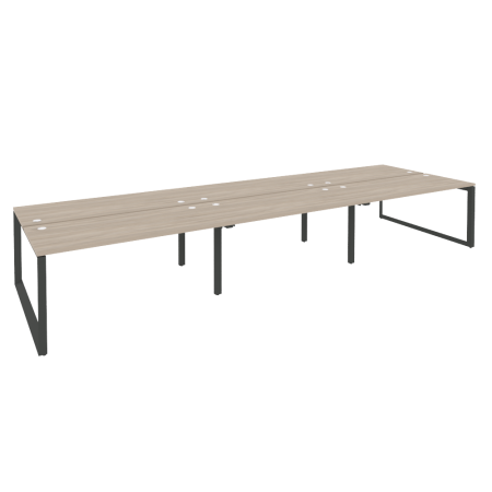 Рабочая станция на О-образном м/к Onix O.MO-D.RS-6.4.7 4740x1475x750 (Дуб Аттик/Черный металл)