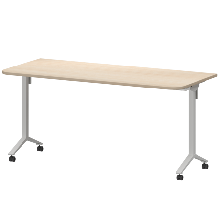 Стол мобильный складной радиусный Моби МБ22-160.70Р 1600x700x750 (Бук/Белый)