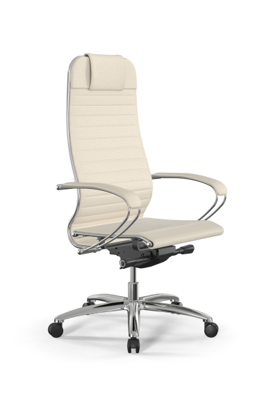 Кресло для руководителя Метта Samurai L1-3K - Infinity /Uc02/Nc02/K2cL(M26.B31.G20.W03) (Молочный)