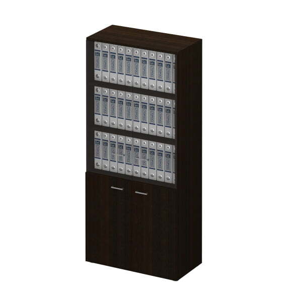 Шкаф для документов со стеклянными тонированными дверьми Талант 983 800x450x1950 (Венге тёмный)