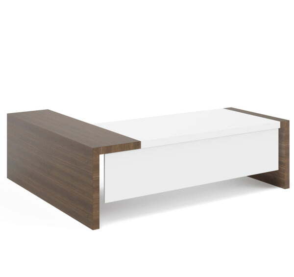 KYO Стол для руководителя с панелью (Орех/Белый)