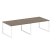 Переговорный стол 2 столешницы Metal System Style БО.ПРГ-2.3 2800x1235x750 (Дуб Наварра/Серый металл)