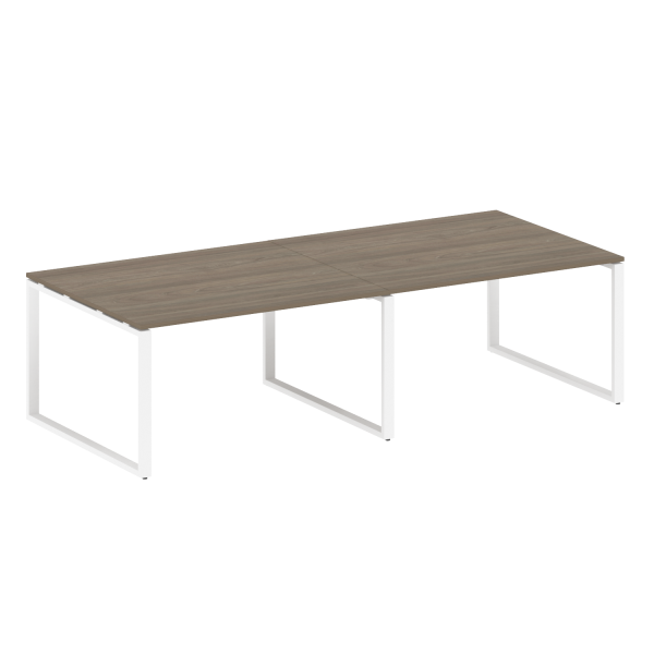 Переговорный стол 2 столешницы Metal System Style БО.ПРГ-2.3 2800x1235x750 (Вяз/Белый металл)