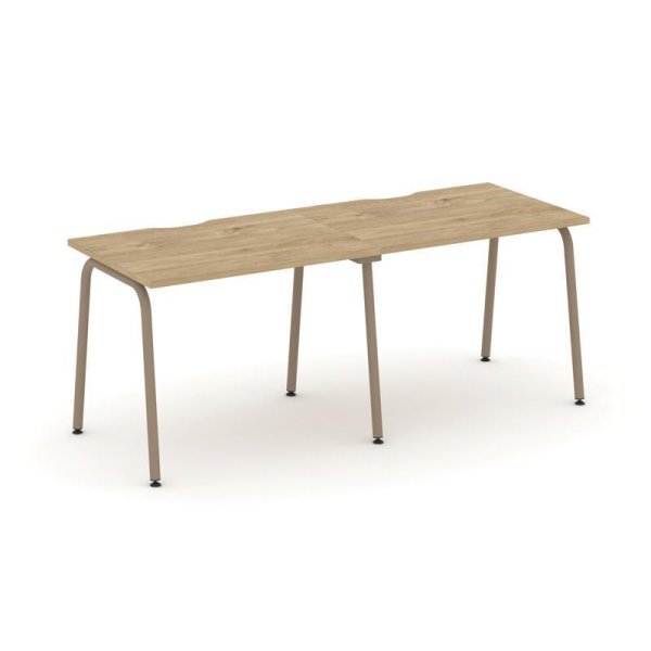 Рабочая станция 2 места ES.RS-2.1-VK (1960х730х750) (Тиквуд Светлый/Металл Латте)