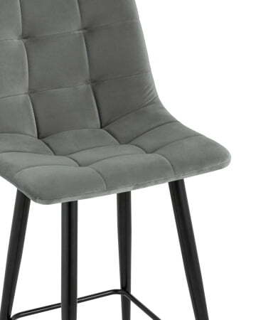Стул полубарный Джанго велюр серый высота сиденья 60 см (Стул полубарный Джанго серый)