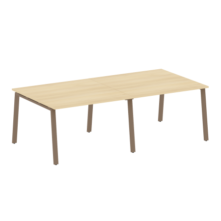 Стол для переговоров (2 столешницы) на А-образном м/к Metal System Style БА.ПРГ-2.2 2400x1235x750 (Акация/Мокко металл)