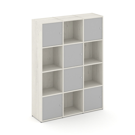 Стеллаж Locker Plus LK.K-006 1188x350x1593 (Дуб Наварра | Серый)