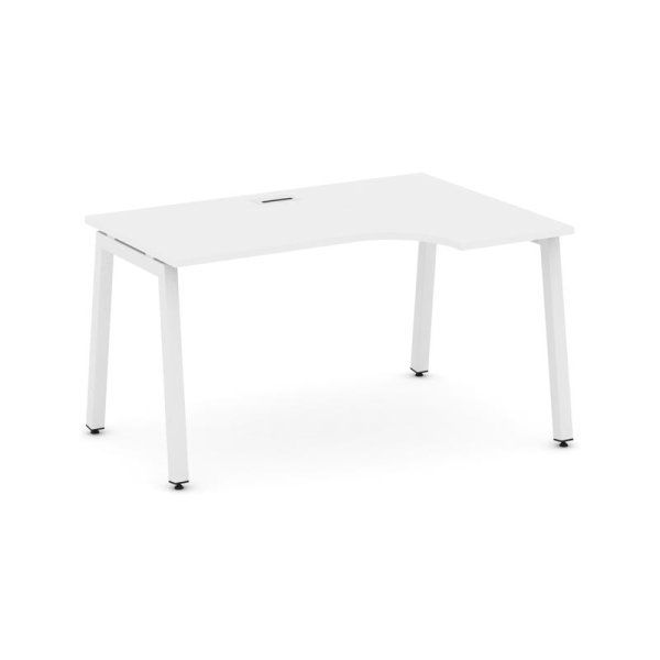 Стол рабочий эргономичный SN-5A.SPA-011(R) (1380х700/980х750) (Белый/Металл Белый)