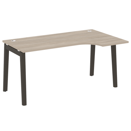 Стол эргономичный правый на деревянных опорах Onix Wood OW.SA-1R 1580x980x750 (Дуб Аттик/Дуб Темный)
