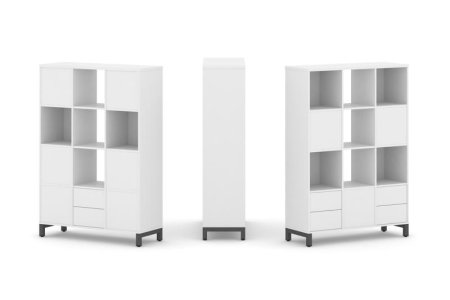 Набор стеллажа 2-х сторонний, 4 яруса SN.NSD-431 (1121х400х1615) (Белый/Металл Антрацит)