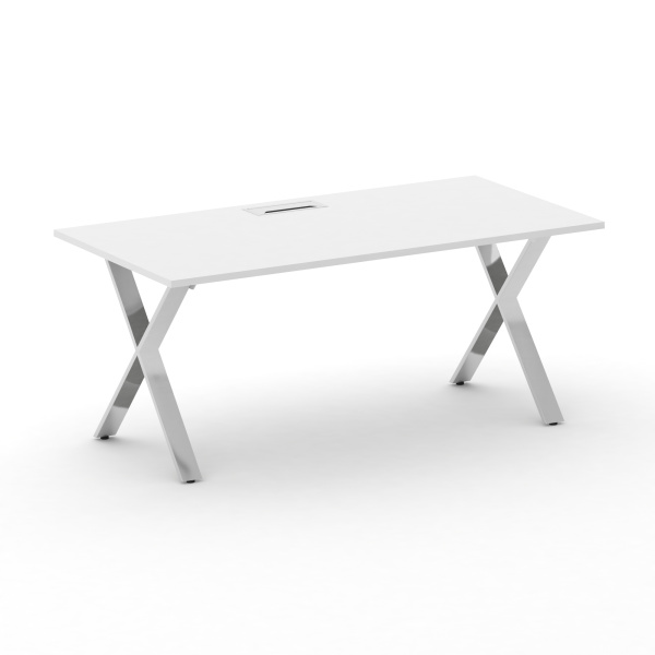 Стол руководителя Cross CRF.SR-1 (1800x900x750) (Белый F | Нерж. Сталь)