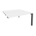 Стол-приставка двойной на П-образном м/к к опорным элем. Onix O.MP-D.SPR-3.7 1380x1475x750 (Тиквуд Темный/Белый Металл)