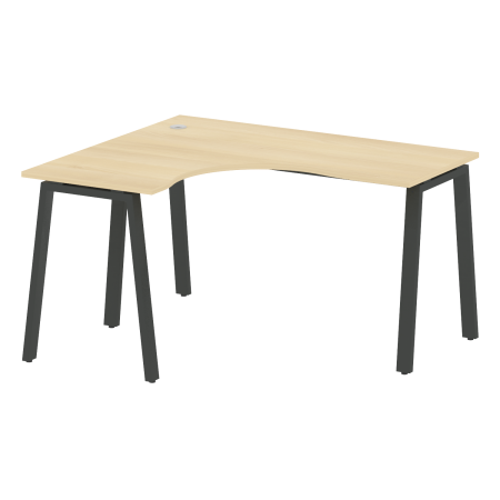 Стол криволинейный левый Metal System Style БА.СА-3 Л 1400x1200x750 (Акация/Антрацит металл)