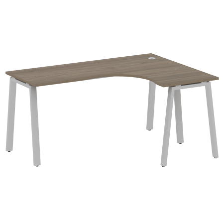 Стол криволинейный правый Metal System Style БА.СА-4 Пр 1600x1200x750 (Вяз/Серый металл)