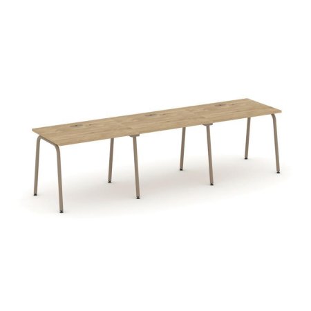 Рабочая станция 3 места ES.RS-3.1-LK (2940х730х750) (Тиквуд Светлый/Металл Латте)