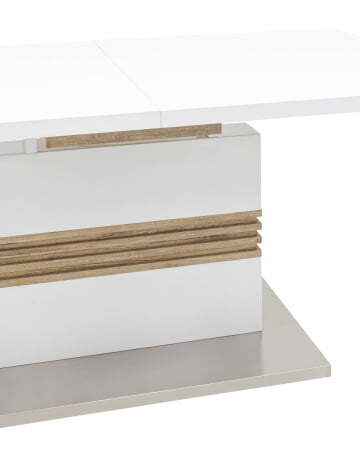 Стол обеденный Тампа раскладной 160-200*90 глянцевый белый (Стол обеденный Тампа белый)