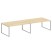 Переговорный стол 2 столешницы Metal System Style БО.ПРГ-2.5 3600x1235x750 (Дуб Наварра/Серый металл)