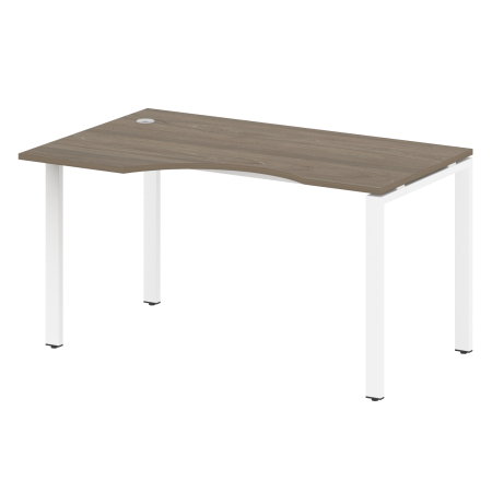 Стол криволинейный левый Metal System Style БП.СА-2 Л 1400x900x750 (Вяз/Белый металл)