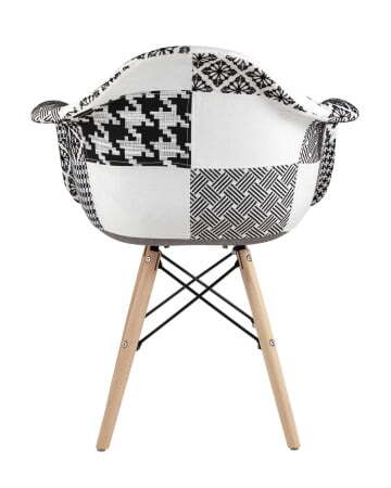 Кресло DSW пэчворк черно-белое (Стул-кресло DSW черно-белый)