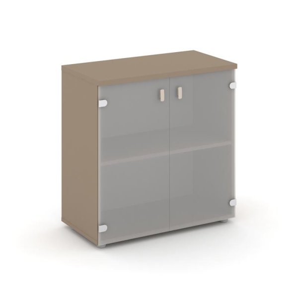 Шкаф низкий широкий ES.ST-3.2 (800х420х823) (Латте/Сатин матовый)