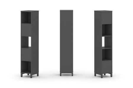 Набор стеллажа 2-х сторонний, 5 ярусов SN.NSD-511 (387х400х1982) (Антрацит/Металл Антрацит)