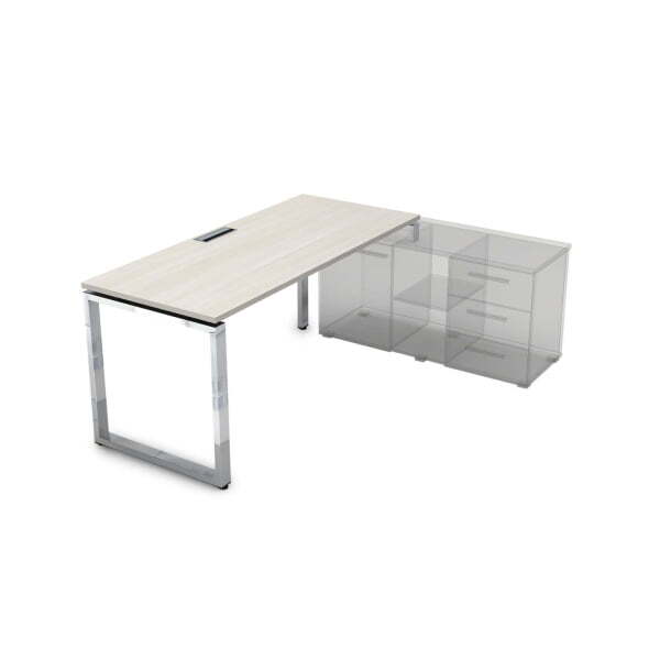 Стол рабочий, прямолинейный, правый Gloss НСТП-О.989 1400x800x750 (IvoryХром)