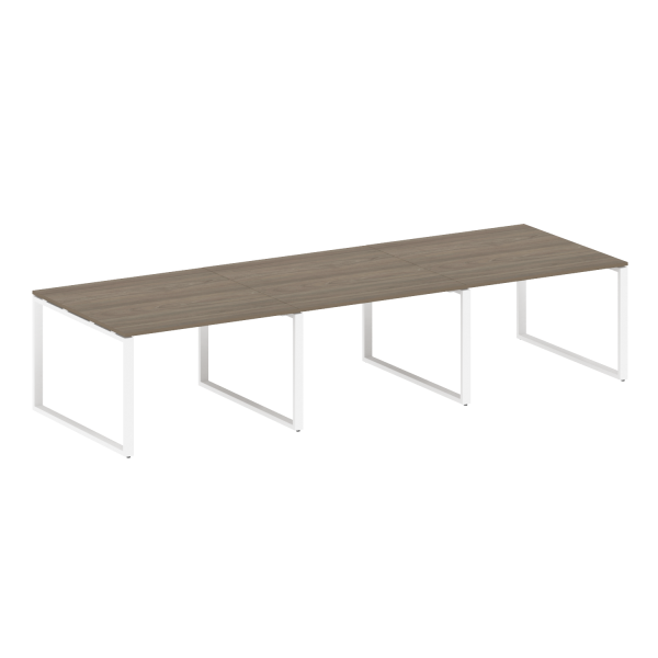 Переговорный стол 3 столешницы Metal System Style БО.ПРГ-3.2 3600x1235x750 (Вяз/Белый металл)