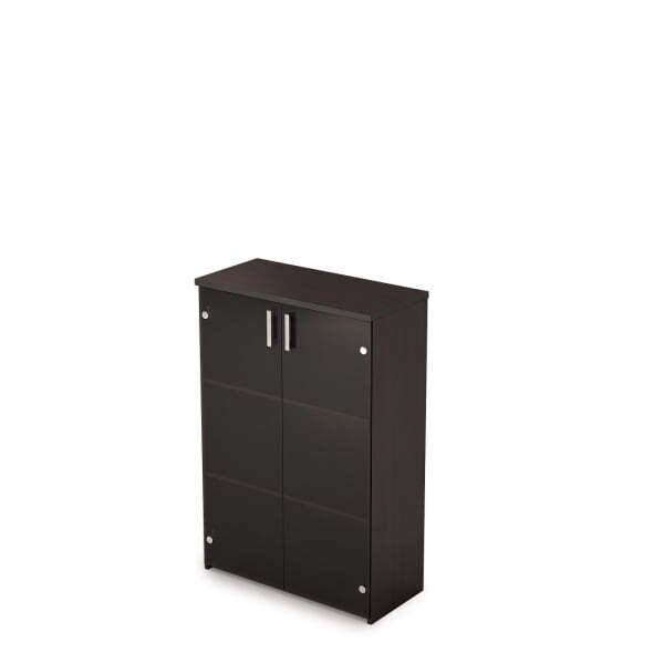 2Ш.017.3 Шкаф для документов средий со стеклом 790x370x1190 (Венге)