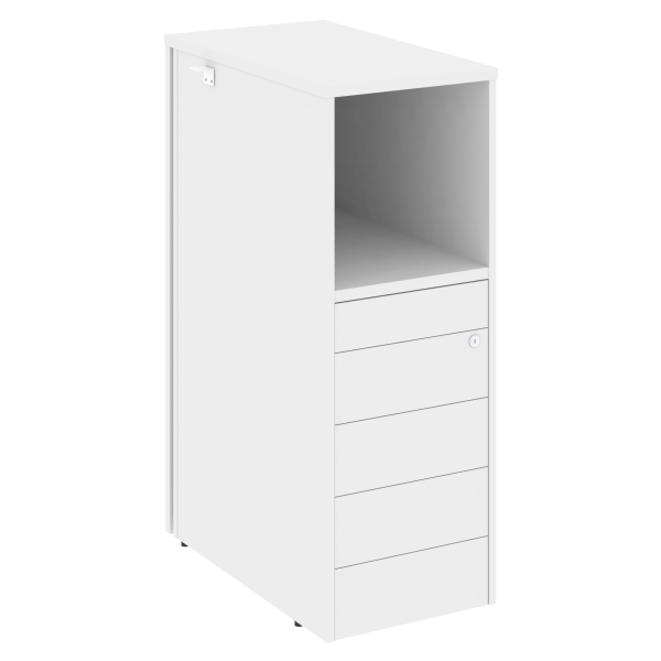 Тумба 5 ящиков TIP-ON завершающая, правая Onix O.R-TV-5TIPR 436x767x1185 (Белый Бриллиант)