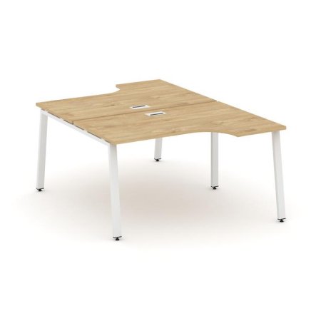 Рабочая станция эргономичная SN-6A.DRPA-012 (1580х1432/1992х750) (Тиквуд Светлый/Металл Белый)