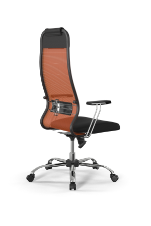 Кресло для руководителя Метта Sit 10 B1-111T - X2+UMF(X1) /Ub00/Wh00/T1bp-c(M09.B21.G20.W01) (Черный | Оранжевый)