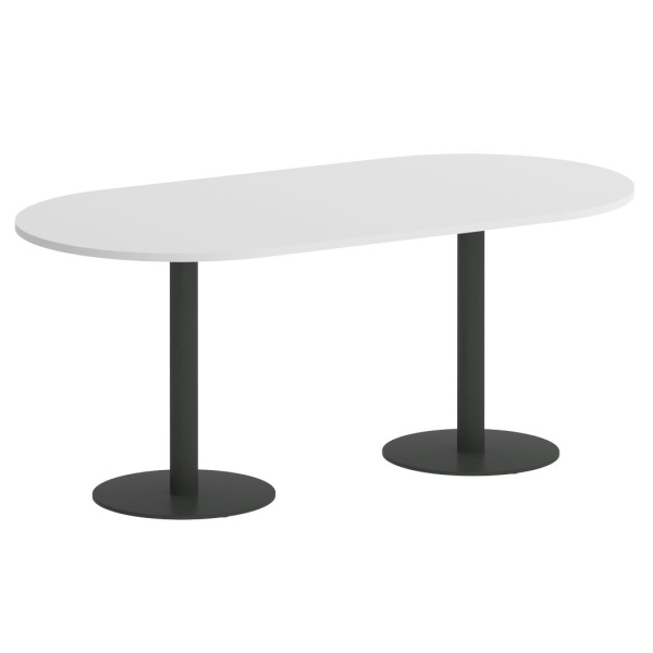 Стол овальный VR.SP-5-180.1 1800x900x750 (Белый/Антрацит Металл)
