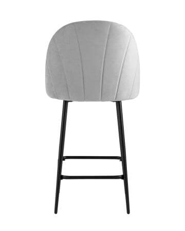 Стул полубарный Логан велюр светло-серый (Стул полубарный Логан светло-серый)