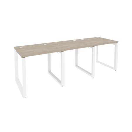 Рабочая станция на О-образном м/к Onix O.MO-RS-3.0.7 2340x720x750 (Дуб Аттик/Белый Металл)